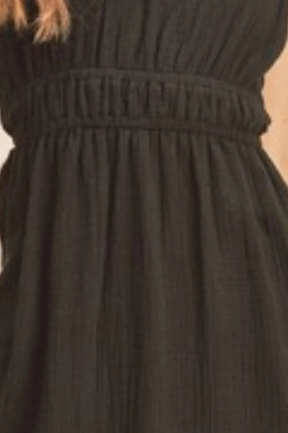 Side Slit Round Neck Sleeveless Tank Dress - Black - product view 3
