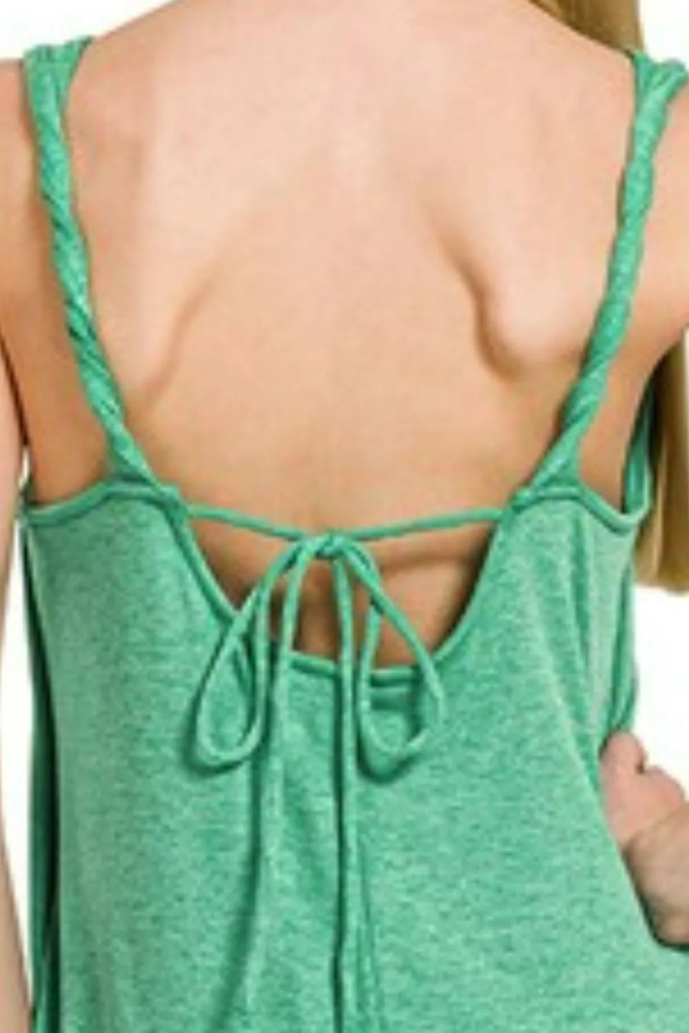 French Terry Twisted Strap Midi Dress - K Green - product view 3