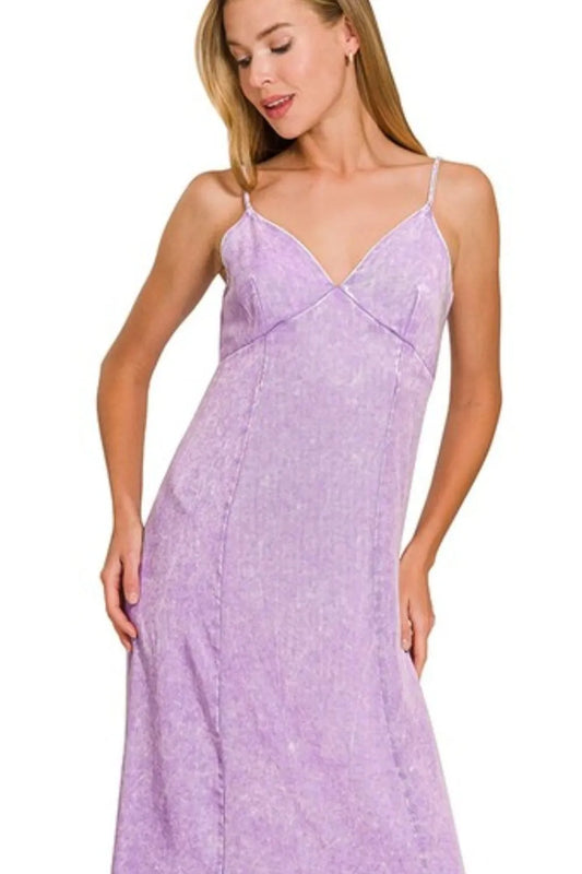Tencel Mineral Washed Maxi Dress - B Lavender - product view 2
