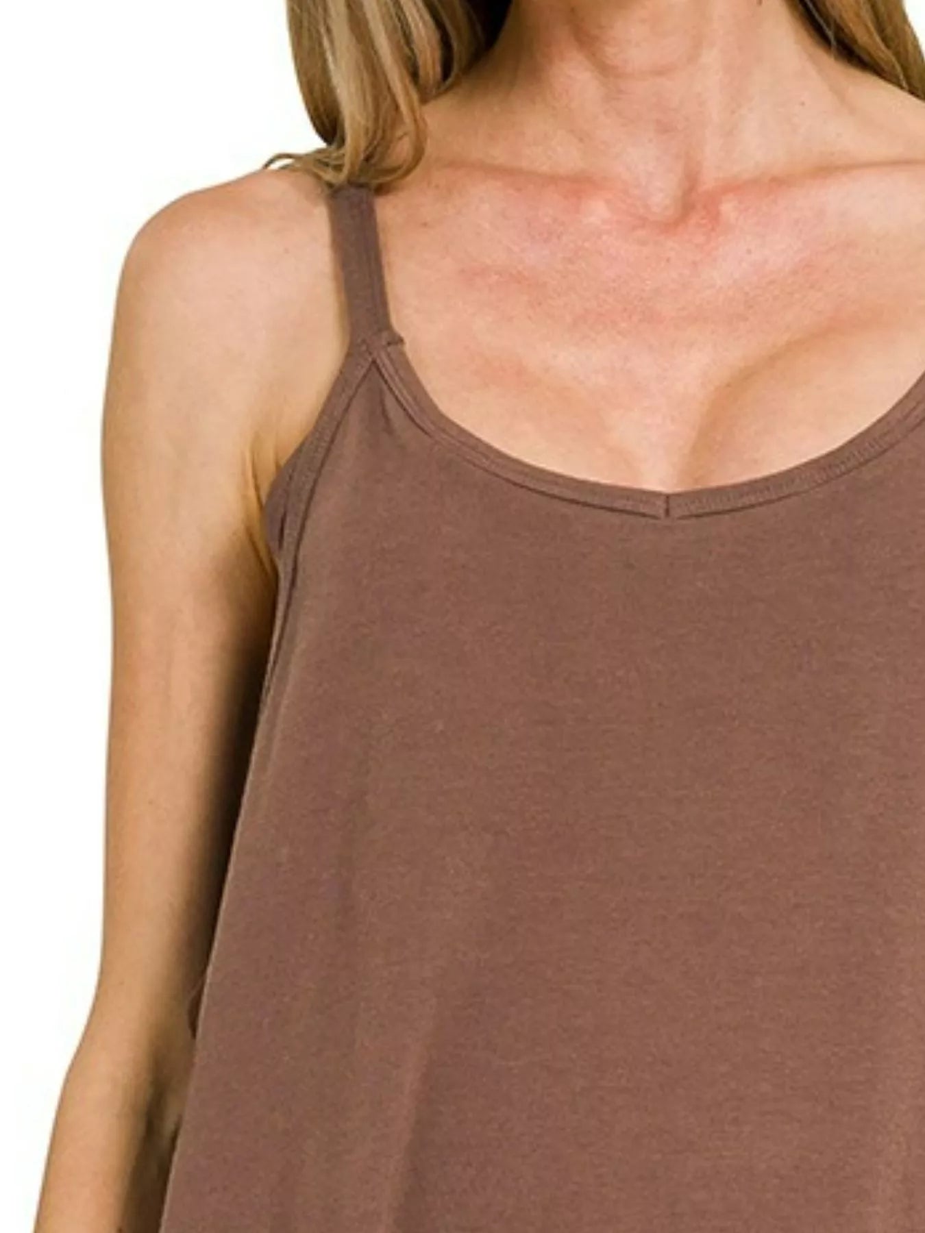 Cami Mini Dress with Built-in Romper Liner - Brown - product view 3
