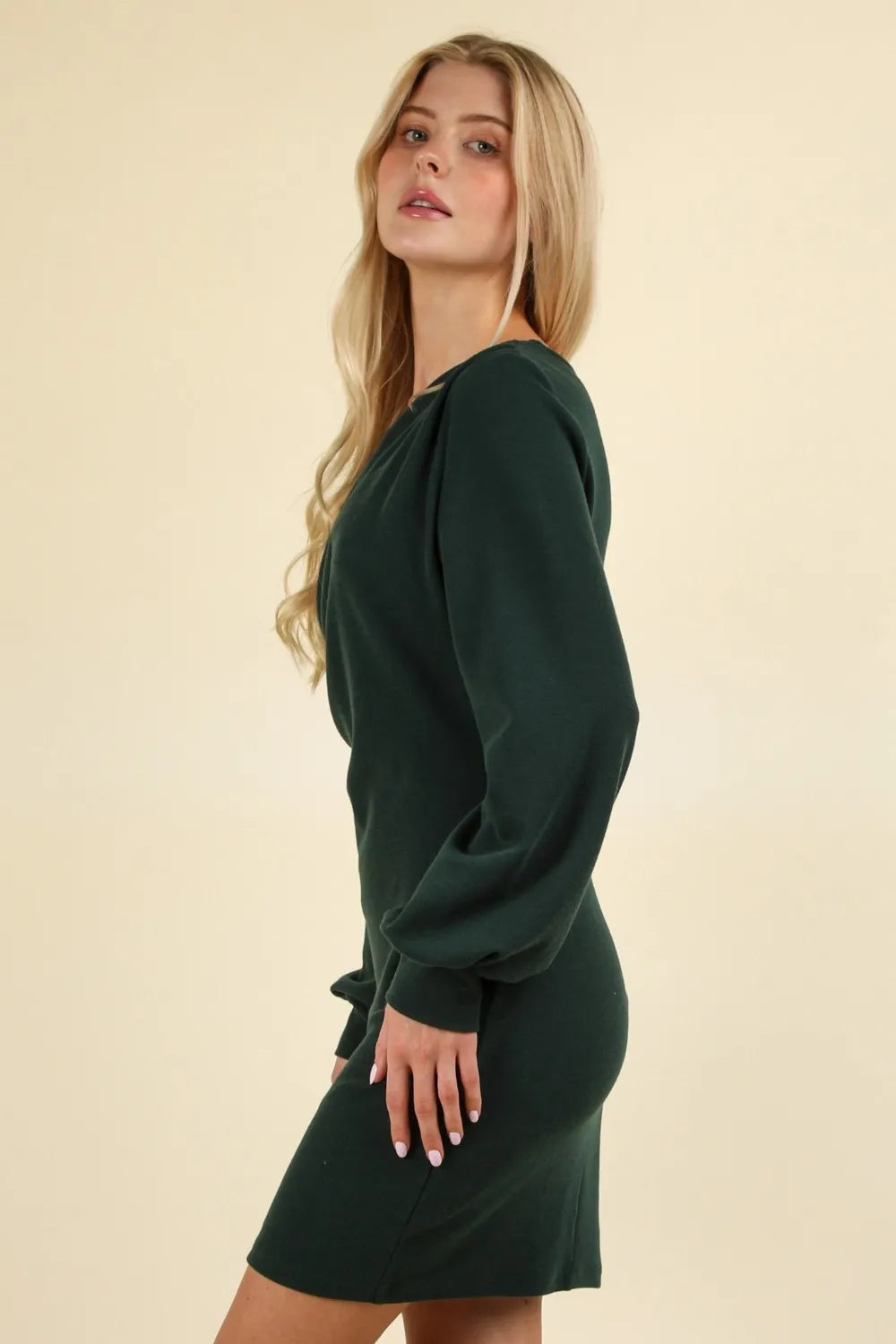 Ruched Detail Bodycon Mini Dress - Forest - product view 3