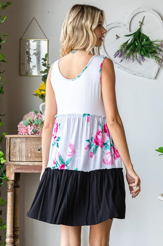 Full Size Scoop Neck Frill Tiered Dress in Ivory - product view 2