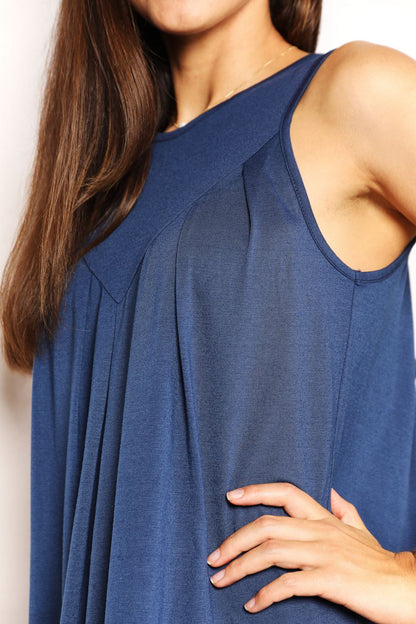 Round Neck Sleeveless Mini Dress in Dark Blue - product view 7