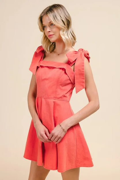 Fit and Flare Washed Gameday Dress - Orange - product view 2