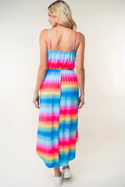 Full Size Ombre Striped Midi Cami Dress in Multi - product view 2