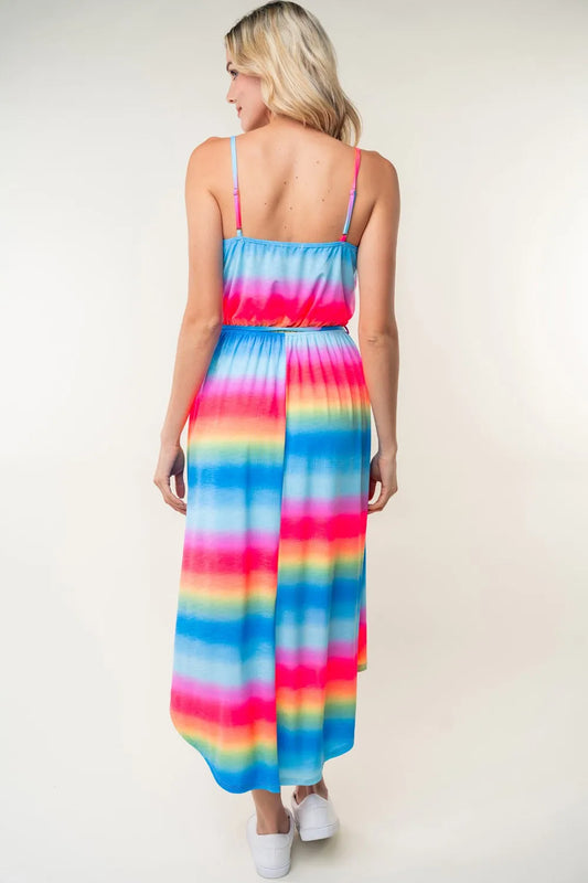 Full Size Ombre Striped Midi Cami Dress in Multi - product view 2