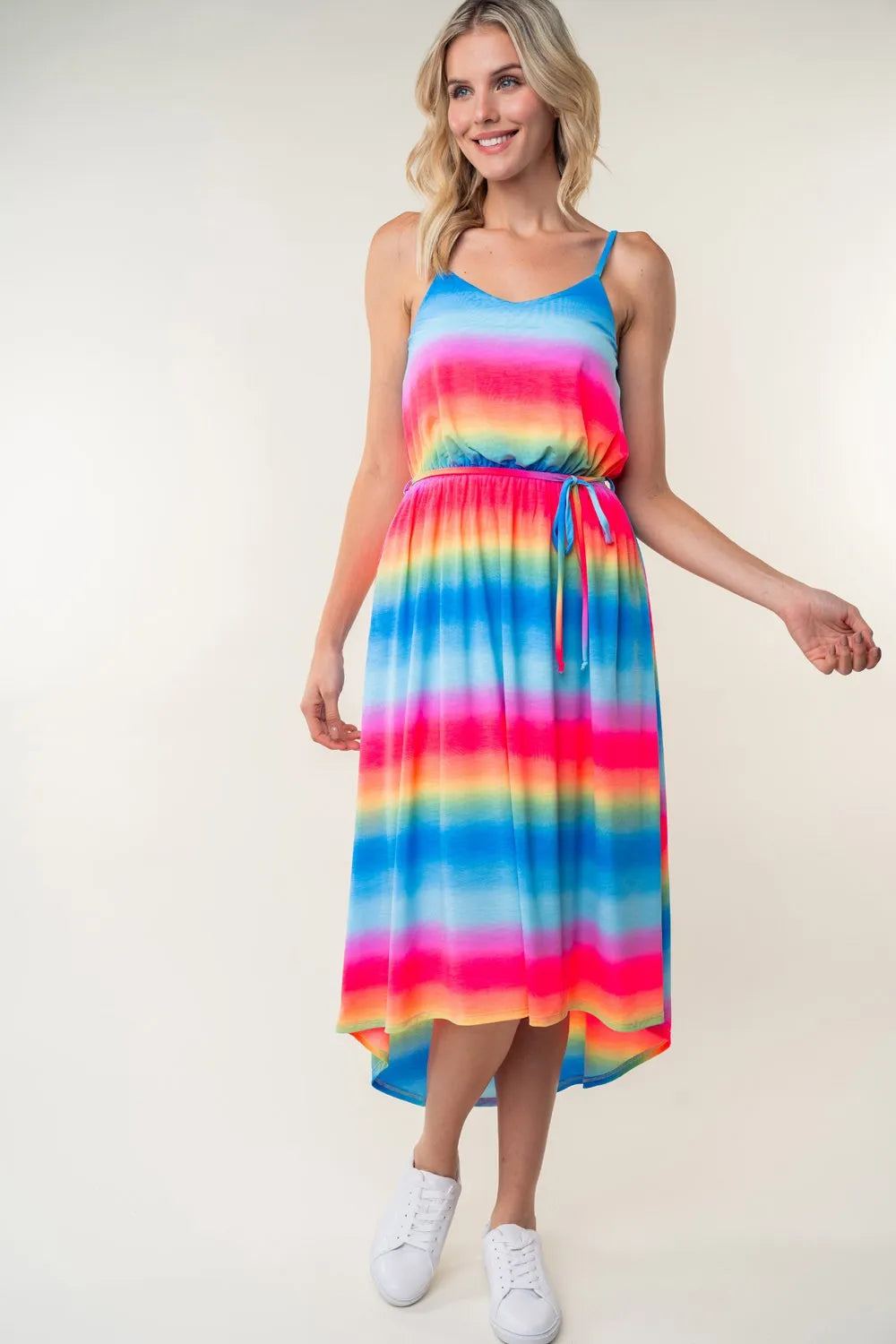 Full Size Ombre Striped Midi Cami Dress in Multi - product view 4