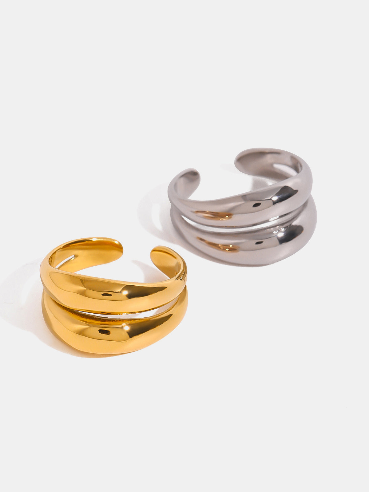 Double-Layered Open Ring with Modern Wrap Style – Tivasq