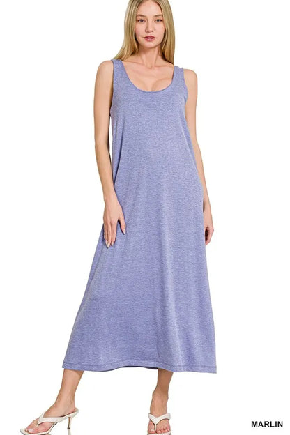 French Terry Twisted Strap Midi Dress - Marlin - product view 1