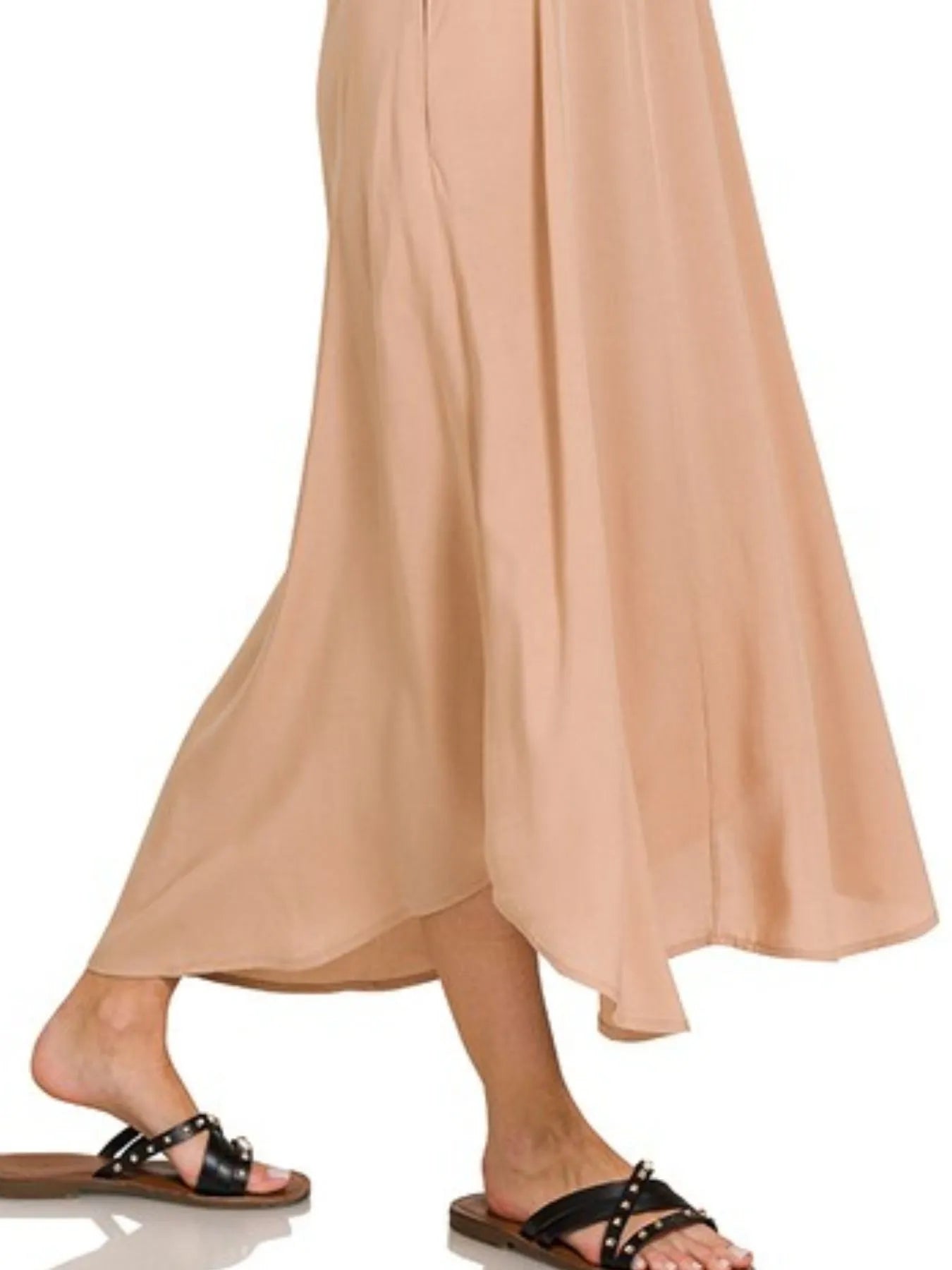 Woven Arc Hem Cami Dress With Flowy Pockets - Brush - product view 3