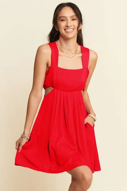 Washed Satin Cutout Skirt Bandeau Mini Dress - Orange - product view 1