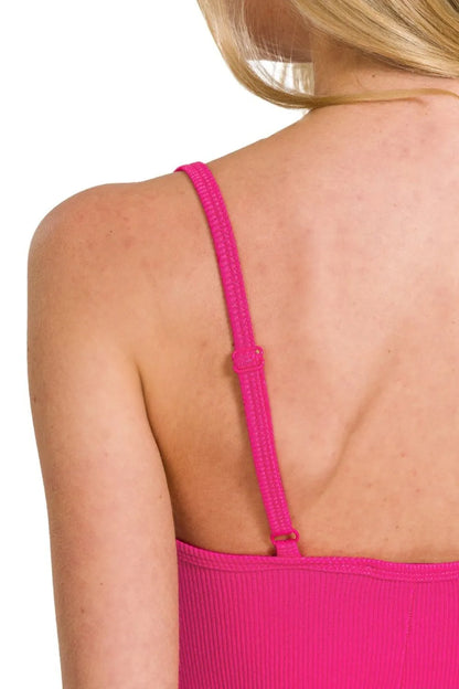 Ribbed Bodycon Midi Dress - Hot Pink - product view 7