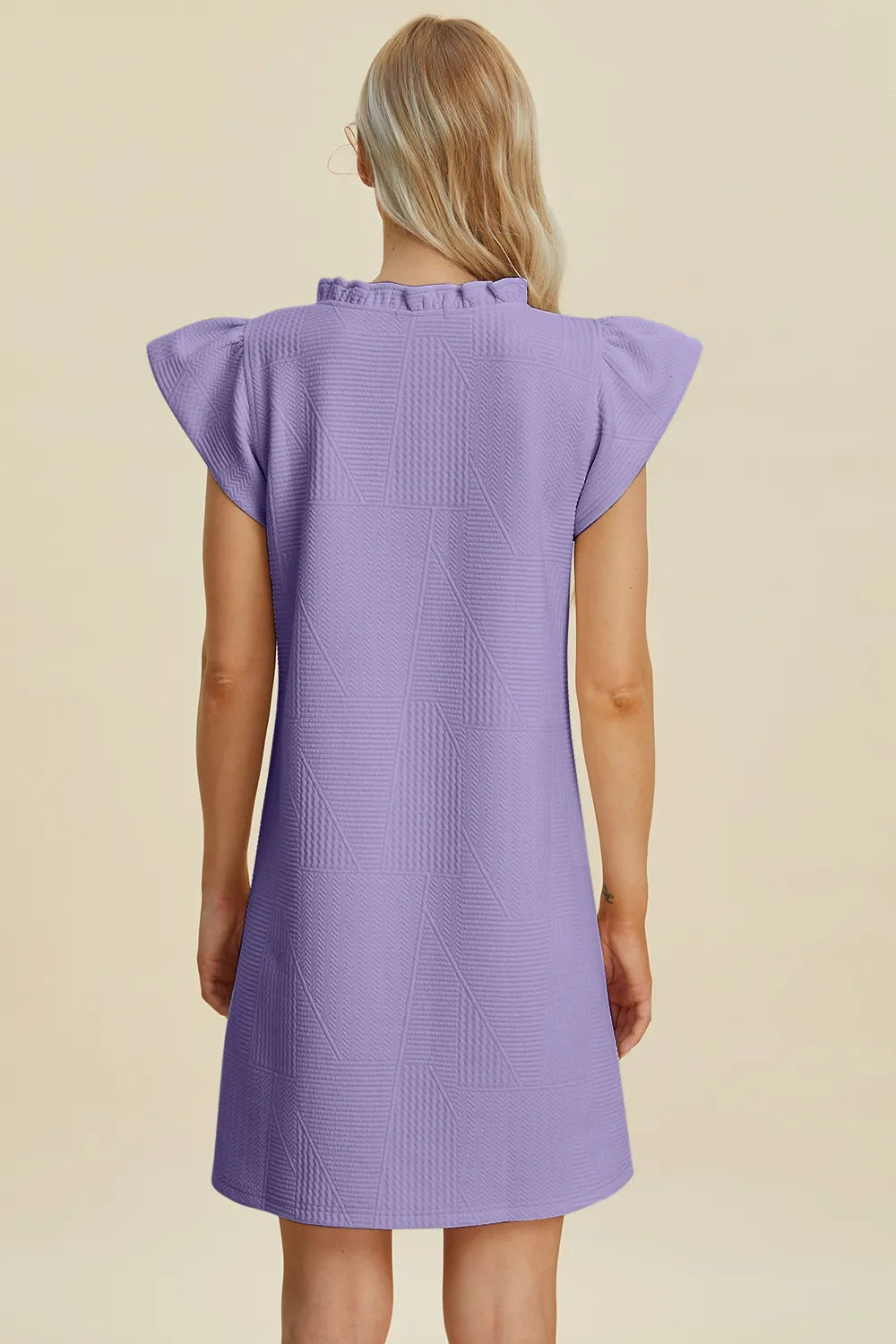 Full Size Ruffled V-Neck Cap Sleeve Dress in Dark Green, Black and more - product view 19
