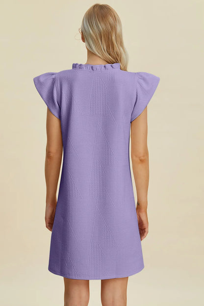 Full Size Ruffled V-Neck Cap Sleeve Dress in Dark Green, Black and more - product view 19