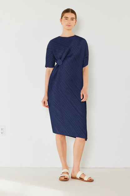 Pleated Dolman Sleeve Dress in Brown Khaki, Deep Orange and more - product view 20