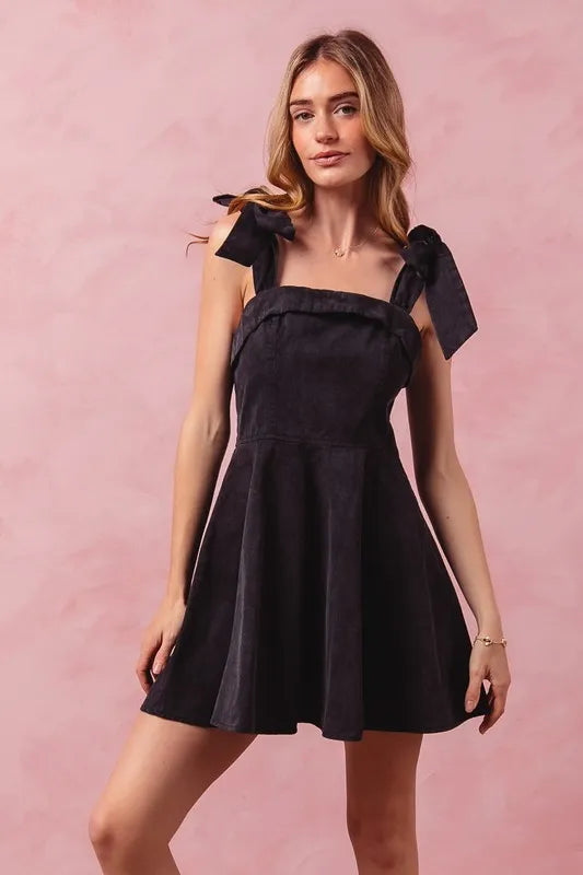 Fit and Flare Washed Gameday Dress - Black - product view 1