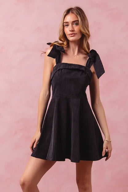 Fit and Flare Washed Gameday Dress - Black - product view 1