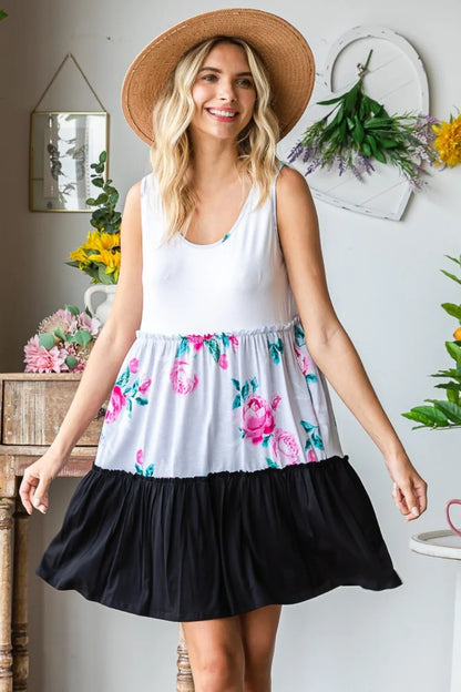 Full Size Scoop Neck Frill Tiered Dress in Ivory - product view 5