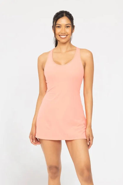 Twist Racerback Fit-and-Flare Dress in Watermelon - product view 2