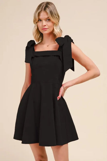 Fit and Flare Washed Gameday Dress - Black - product view 5