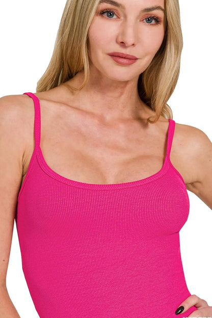 Ribbed Bodycon Midi Dress - Hot Pink - product view 6