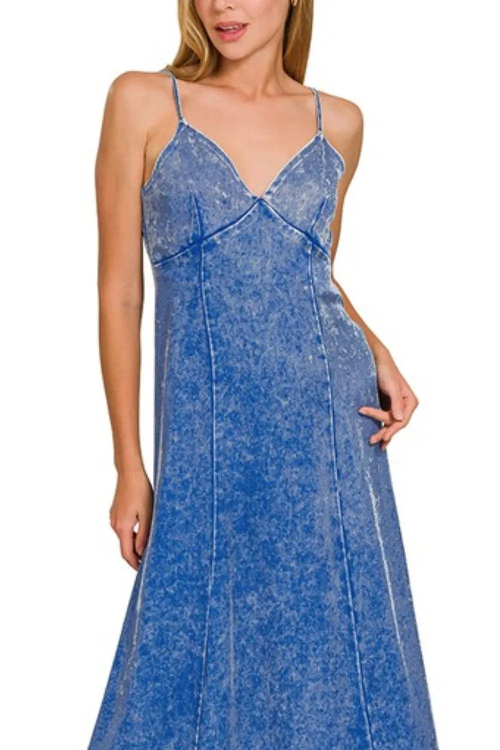 Tencel Mineral Washed Maxi Dress - Classic Blue - product view 2