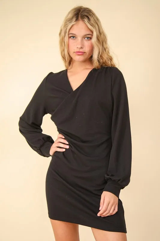 Ruched Detail Bodycon Mini Dress - Black - product view 1