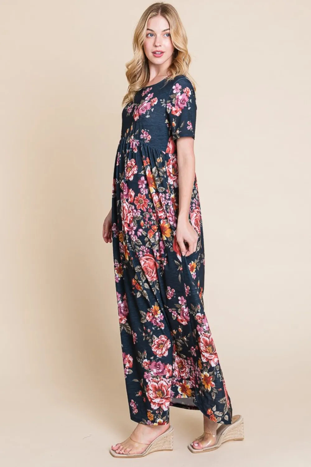 Floral Short Sleeve Maxi Dress - product view 3