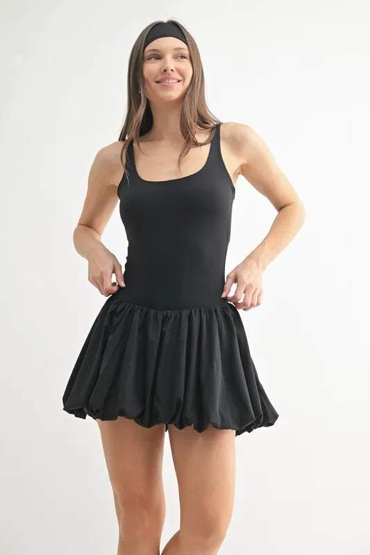 Bubble Active Mini Dress in Black - product view 1