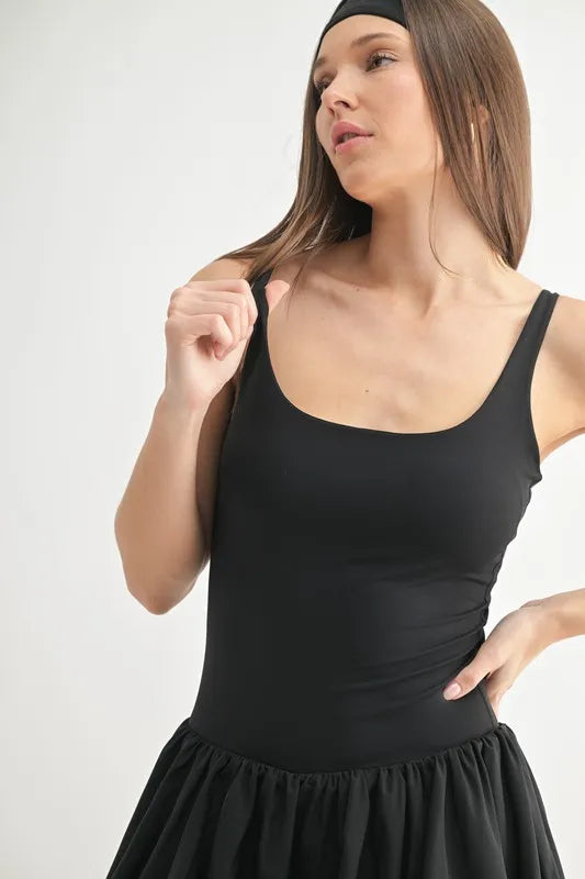 Bubble Active Mini Dress in Black - product view 5