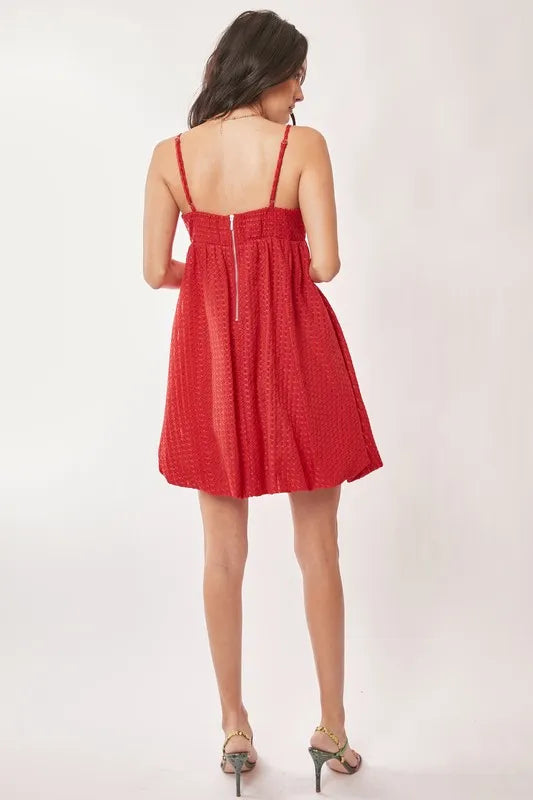 Textured Sweetheart Neckline Bubble Hem Dress - product view 10