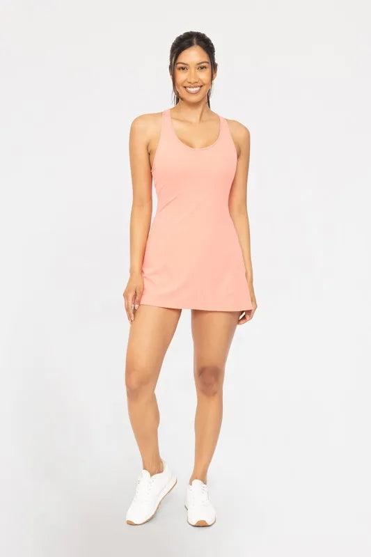 Twist Racerback Fit-and-Flare Dress in Watermelon - product view 1