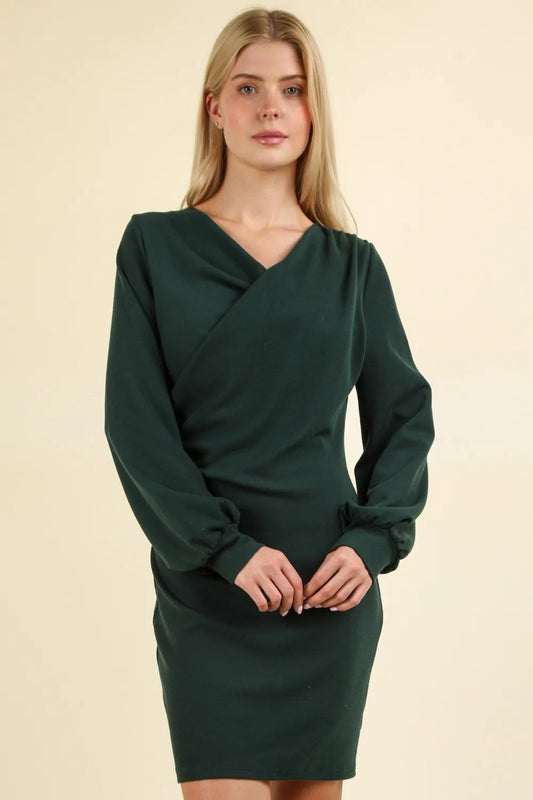 Ruched Detail Bodycon Mini Dress - Forest - product view 1