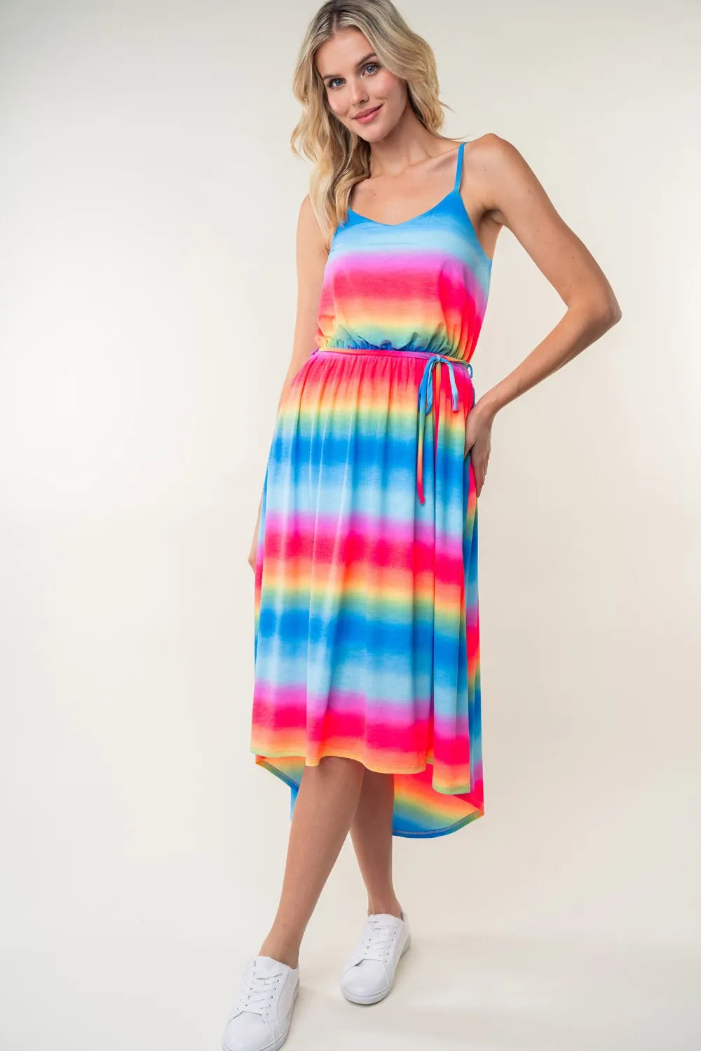 Full Size Ombre Striped Midi Cami Dress in Multi - product view 3