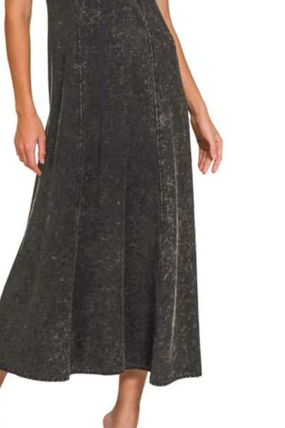 Tencel Mineral Washed Maxi Dress - Ash Black - product view 3