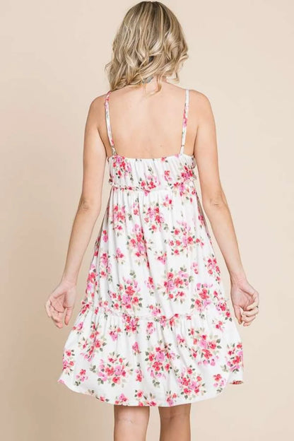 Full Size Floral Frill Cami Dress - Ivory - product view 2