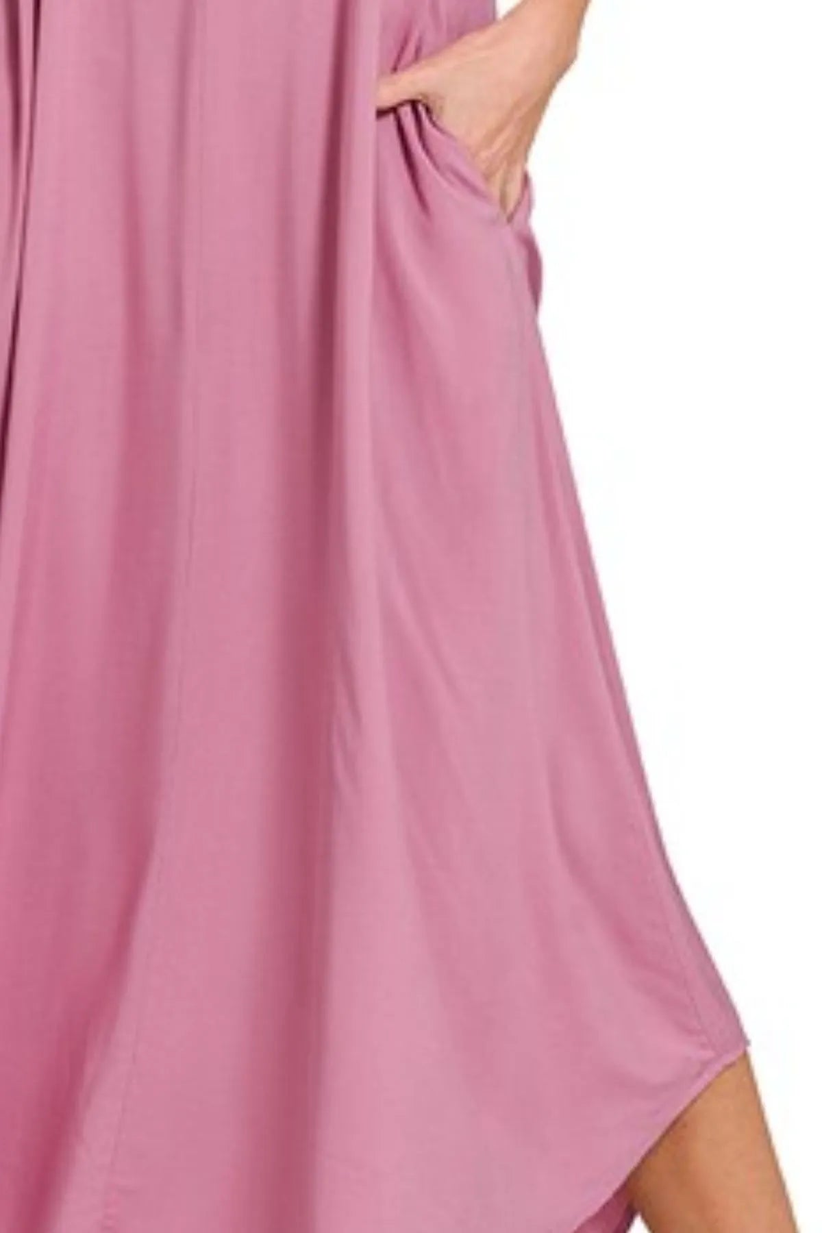 Woven Arc Hem Cami Dress With Flowy Pockets - Lt Rose - product view 3