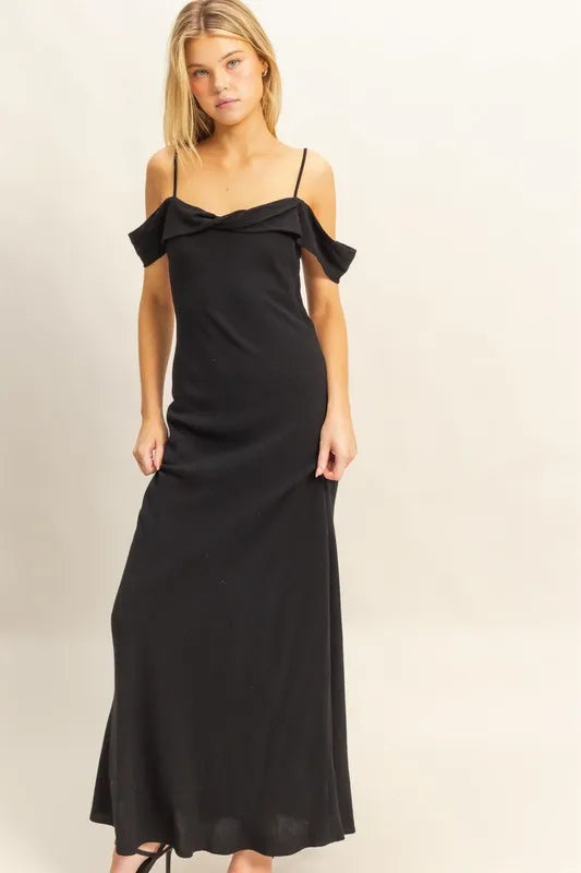 Flattering Fit Cami Maxi Dress - Black - product view 1