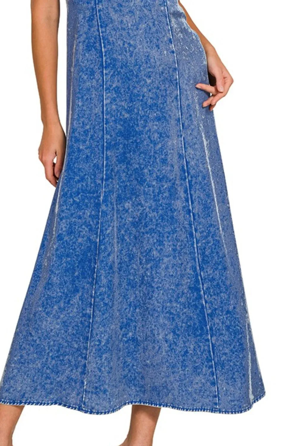 Tencel Mineral Washed Maxi Dress - Classic Blue - product view 3